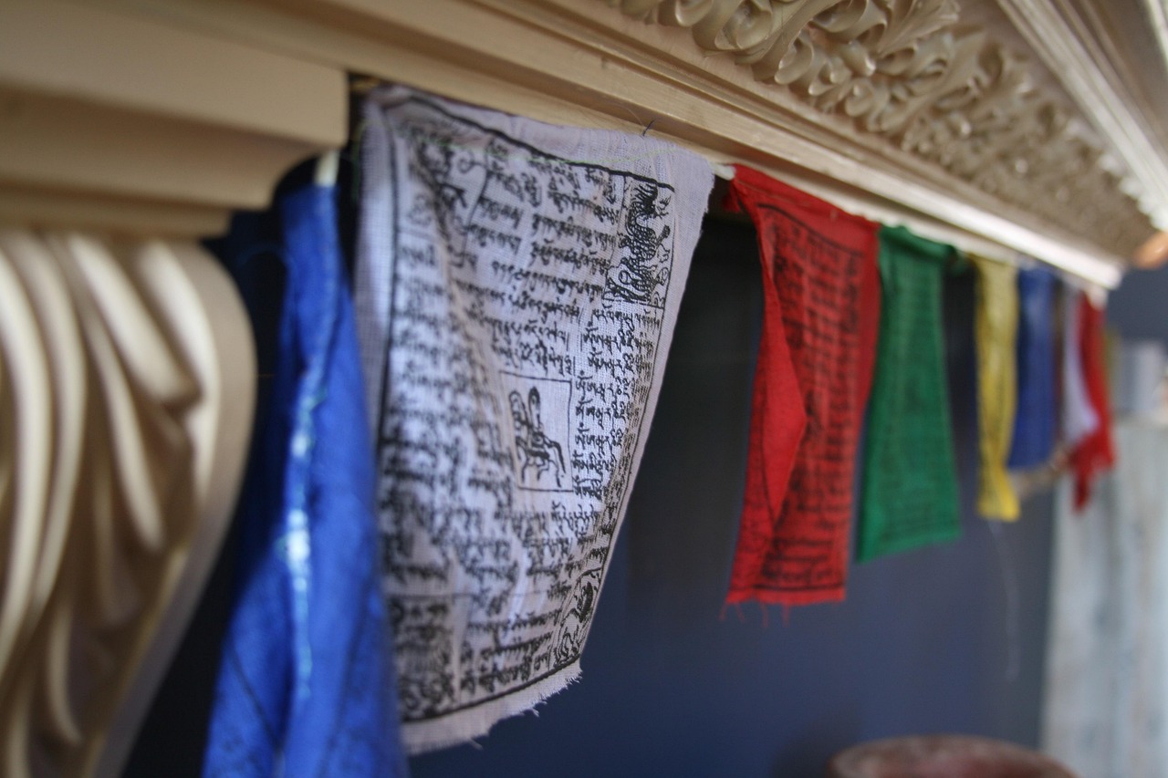 tibetan, prayer, flags, buddhism